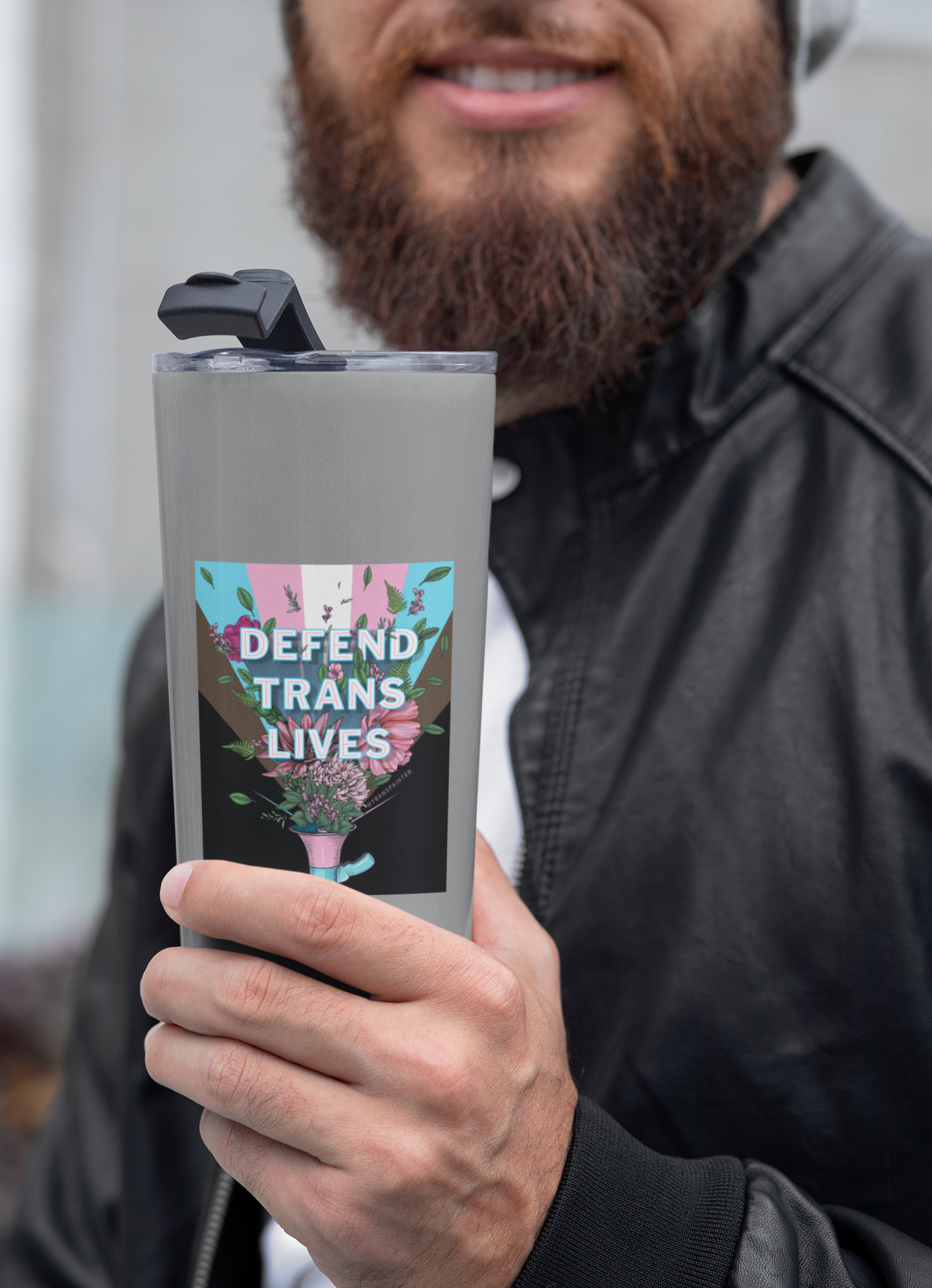 Transpainter - Wholesale Sticker - Defend Trans Lives Sticker | LGBTQ+ Bumper Stickers2