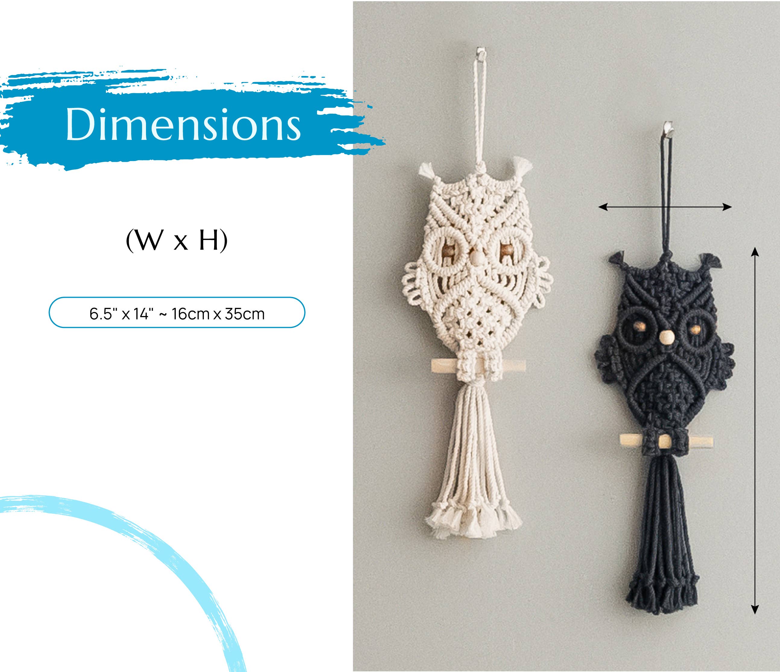 BeanDaikon – wholesale Väggdekor - Barn och baby – Macrame Uggla Vägghängande W731