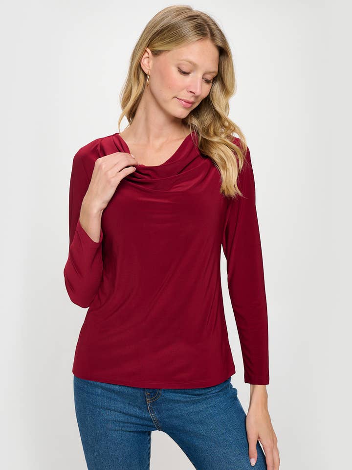 Långärmad Cowl Neck Top för wholesale av 07/2004