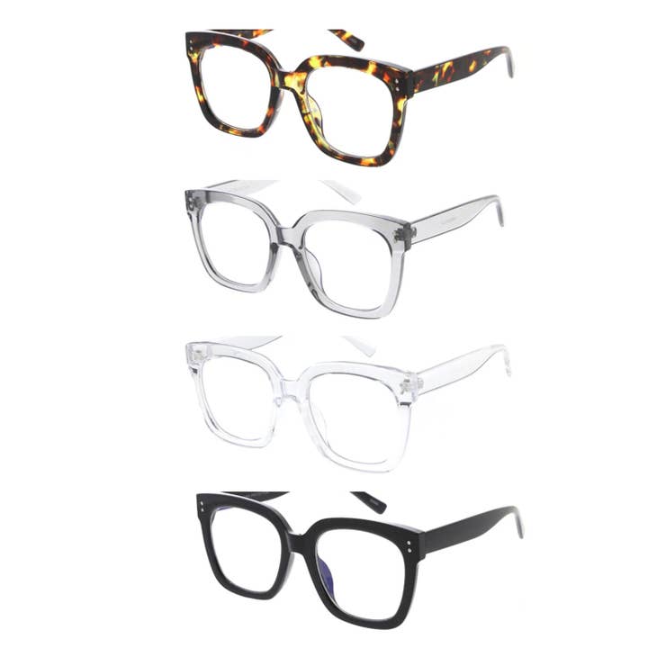 7983BLF/CLR Women's Plastic Large Chunky Square Computer for wholesale by BLUELINE TRADING