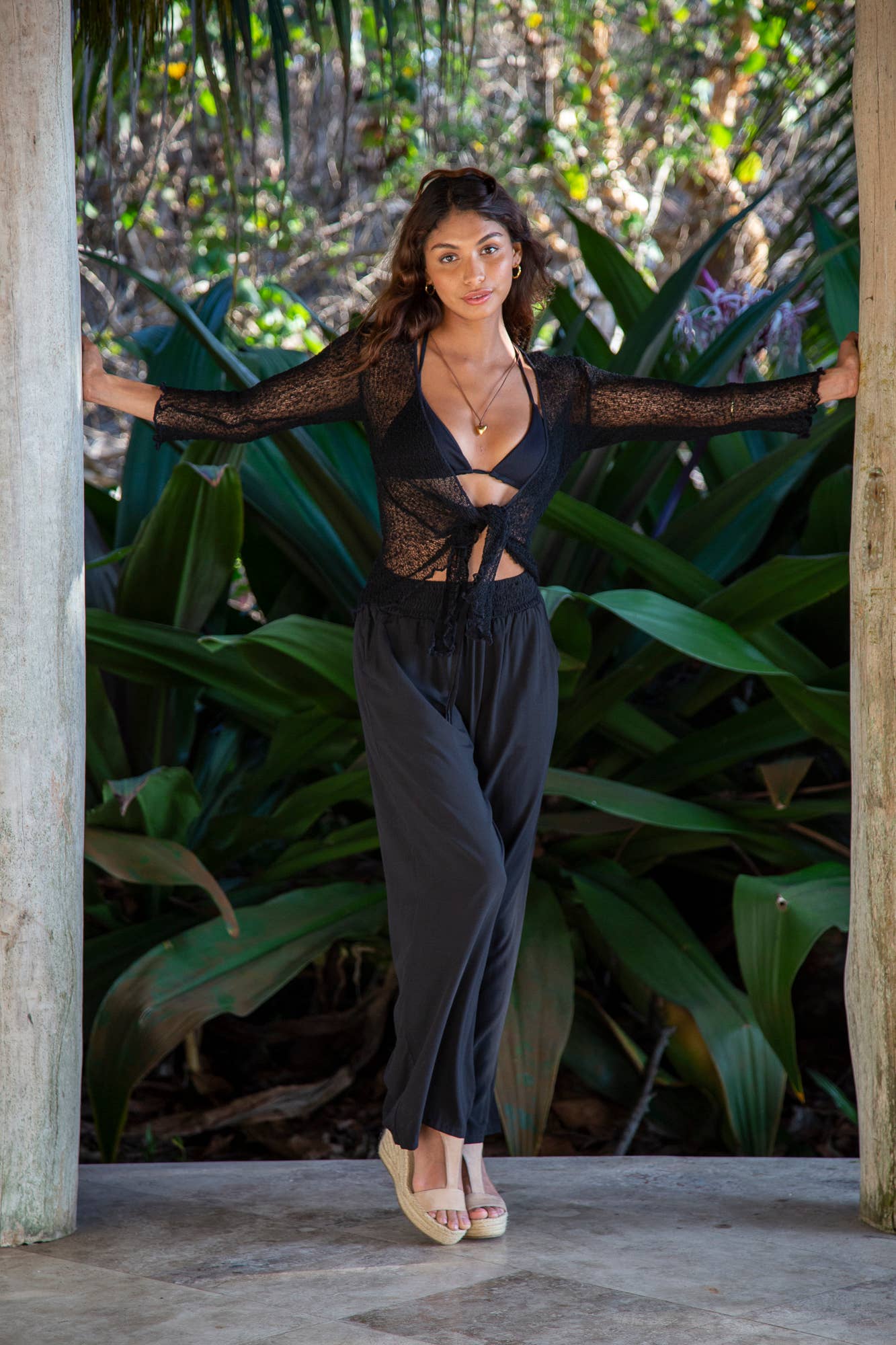 Bali Prema - Wholesale Cardigan - Women's - Summer Knit Sheer Cardigan Bolero Shrug Cover in Black8