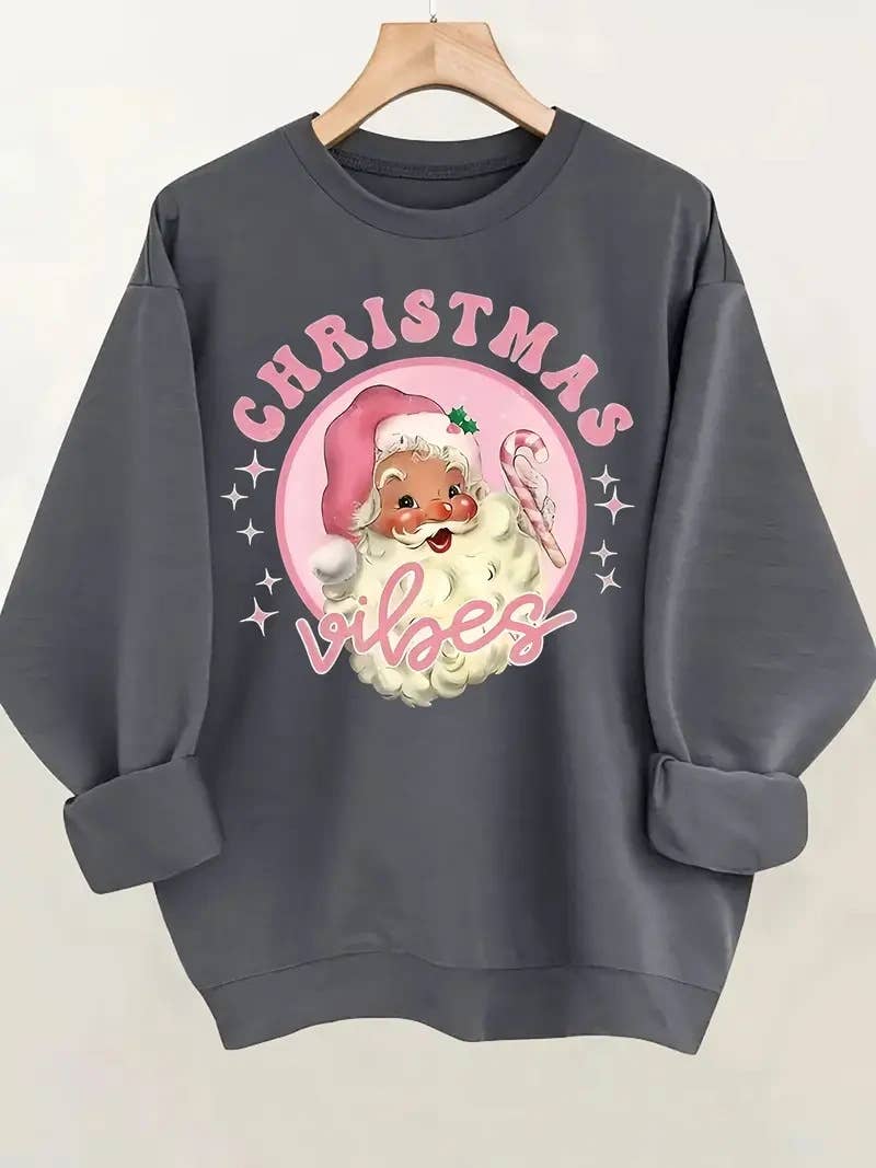 Rosa Clothing - Wholesale Sweatshirt - Women's - Merry & Bright christmas tree santa crew sweatshirt6