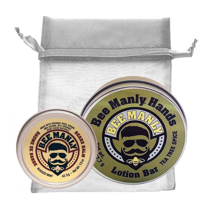Honey House Naturals - Wholesale Beard Styling Product - Bee Manly Hands and Beard Balm - Gift Set  2