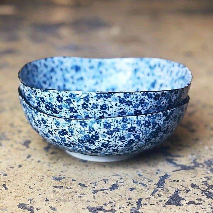 Sopha diffusion - Wholesale Salad Plate - Set of 2 salad bowls Flower Design Asymmetric Edge