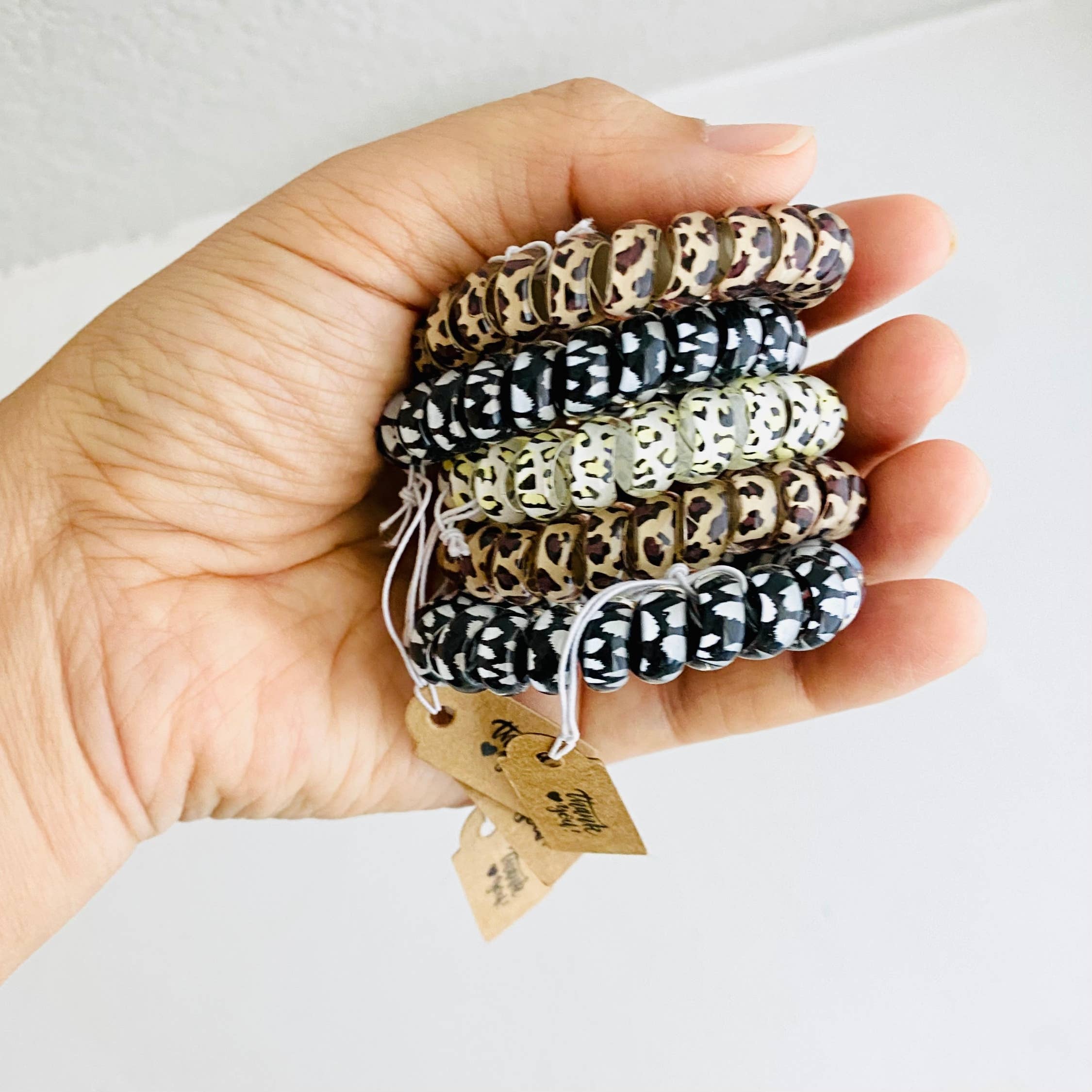 Tiny Gift Society - Wholesale Hair Tie - Thank You Gifts Leopard Hair Coils Telephone Cord Hair Ties6