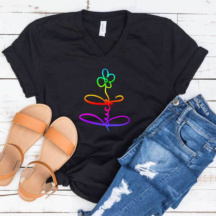 Maglietta Rainbow Fuck Flower per la vendita all'ingrosso da parte di Knotty Nest