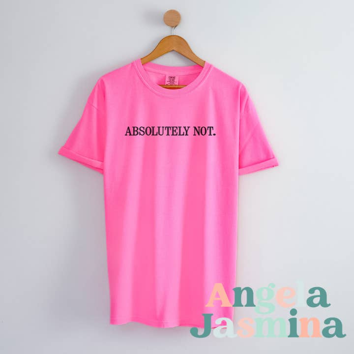 Angela Jasmina – wholesale T-shirt (utan tryck) – Dam – Absolutely Not Neon Rosa Broderad Comfort Colors T-shirt