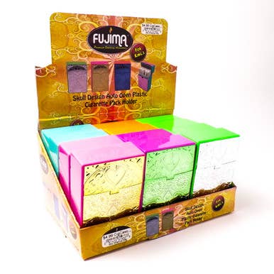 Fujima Skull Design Kings cigaretthållare - 12ct Display för wholesale av Mid America