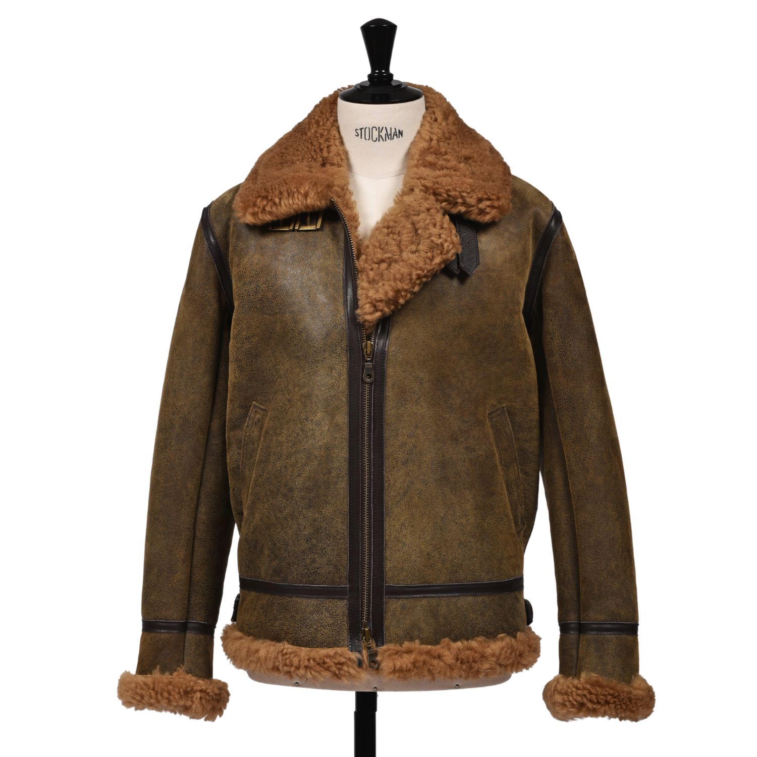 Owen Barry Ltd – Großhandel Jacke - Herren – Fliegerjacke aus Lammfell | ISL Brown Medium | Aviator Pilot10