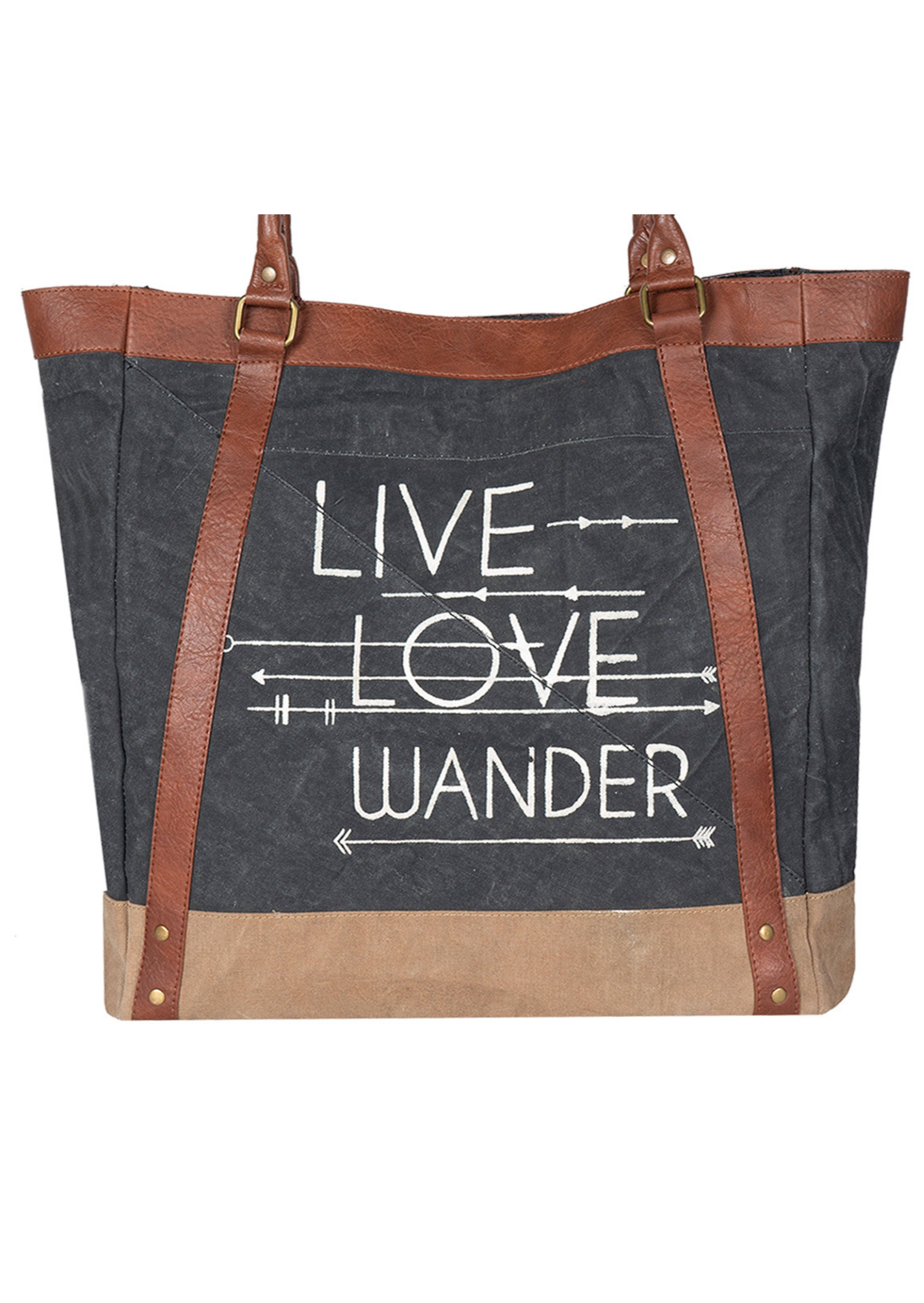 Mona B. - Wholesale Tote Bag - Women's - Live Love Wander Re-Cycled Collection, M-60143