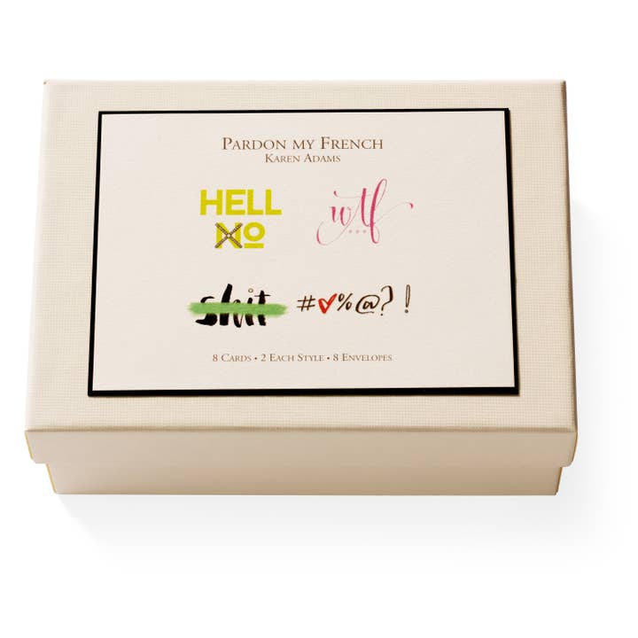 Caixa de cartão Perdon My French Note por atacado de Karen Adams Designs