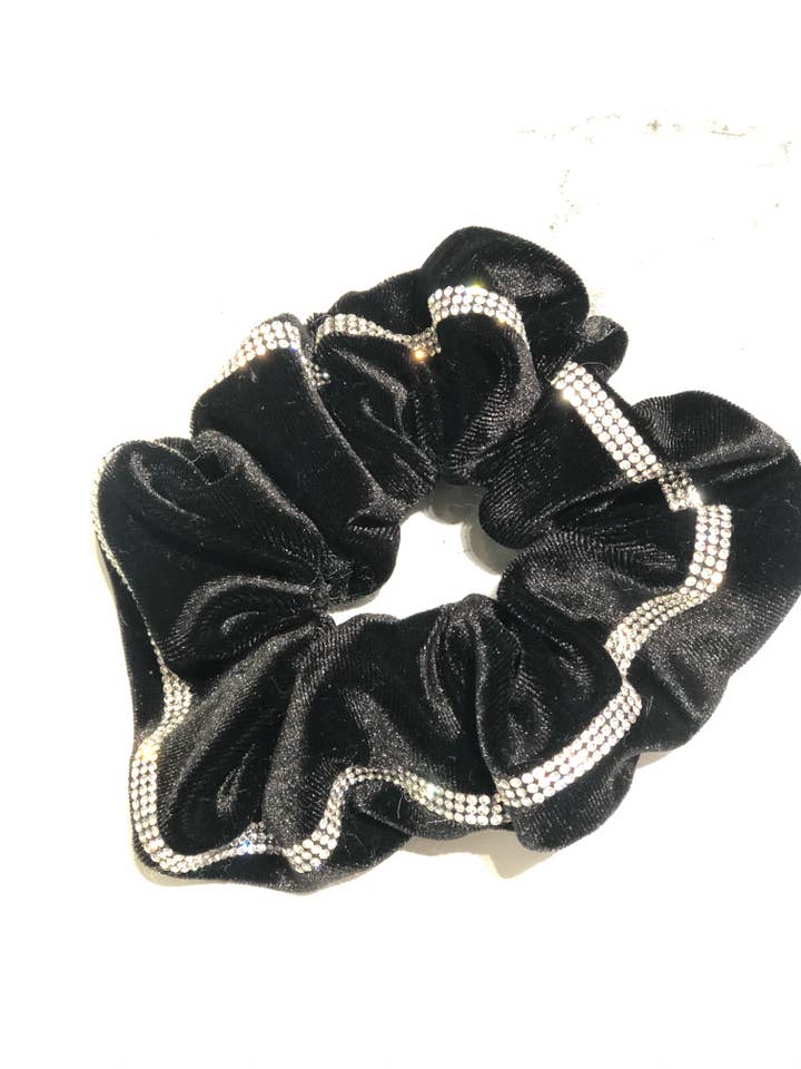 Gem Velvet Large Hair Scrunchy for wholesale by Elsa-Hair