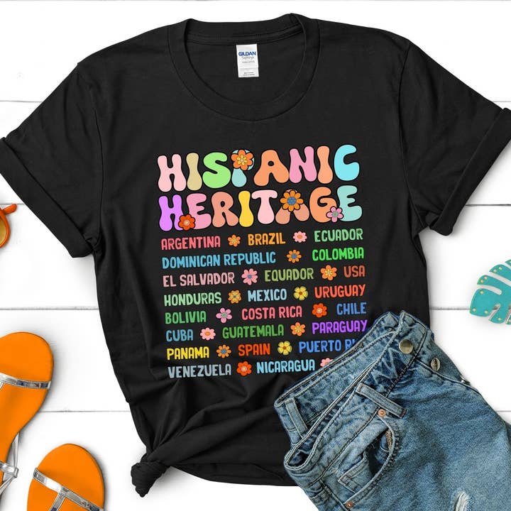 Vivtrek - Wholesale Screen Printed T-Shirt - Women's - Hispanic Heritage Country Latino Heritage Month Shirts
