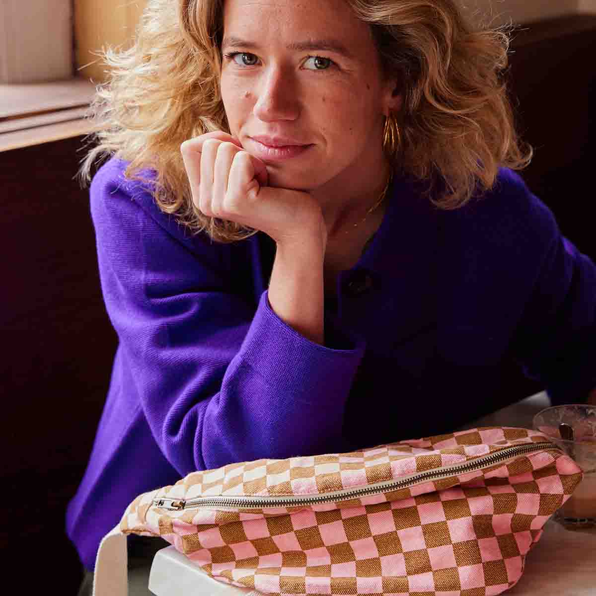 Rose in April - Wholesale Messenger Bag - Women's - WOMEN BUM BAG CHECKERBOARD STRAWBERRY2