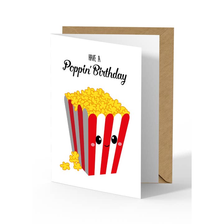 Studio Inktvis - Wholesale Birthday Card - Greeting card Have a poppin birthday popcorn
