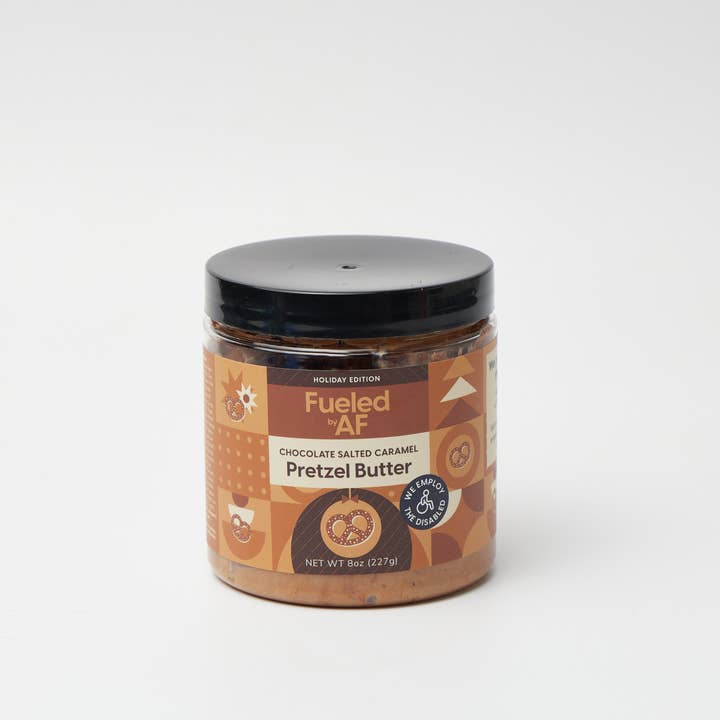 Chocolate Salted Carmel Pretzel Butter for wholesale by Fueled by AF