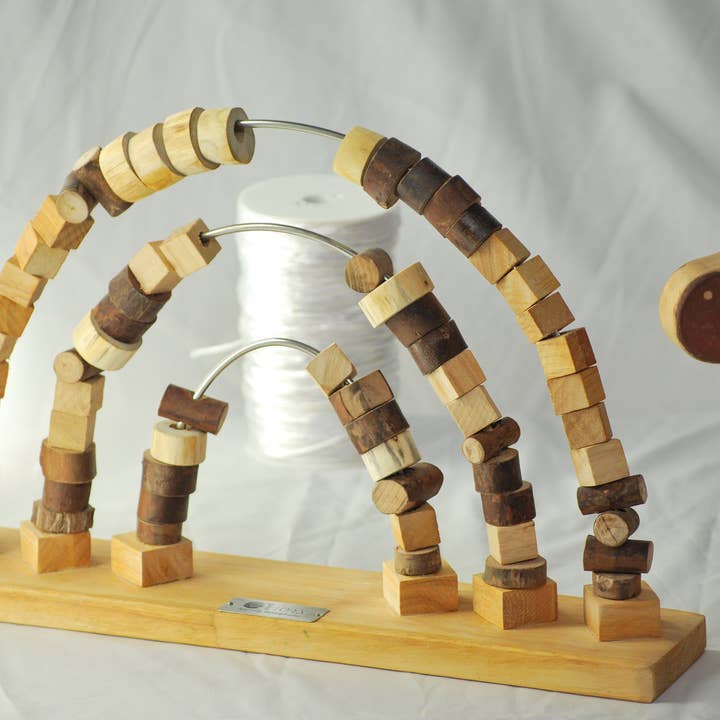 Q Toys - Wholesale Wood toy – Child - Rainbow Tracing Beads1