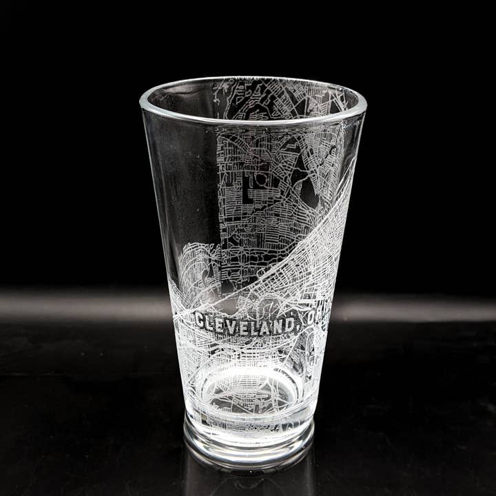 CLEVELAND, OH Engraved Pint Glasses | Or Choose Location! for wholesale by LumEngrave