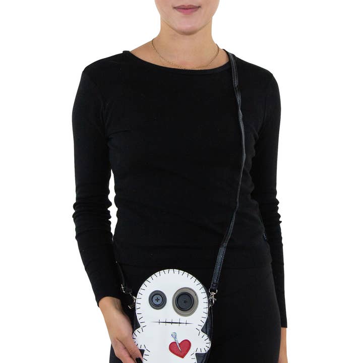 COMECO INC - Wholesale Crossbody Bag - Women's - Stitched Voodoo Doll Shoulder Crossbody Bag in Vinyl Material5