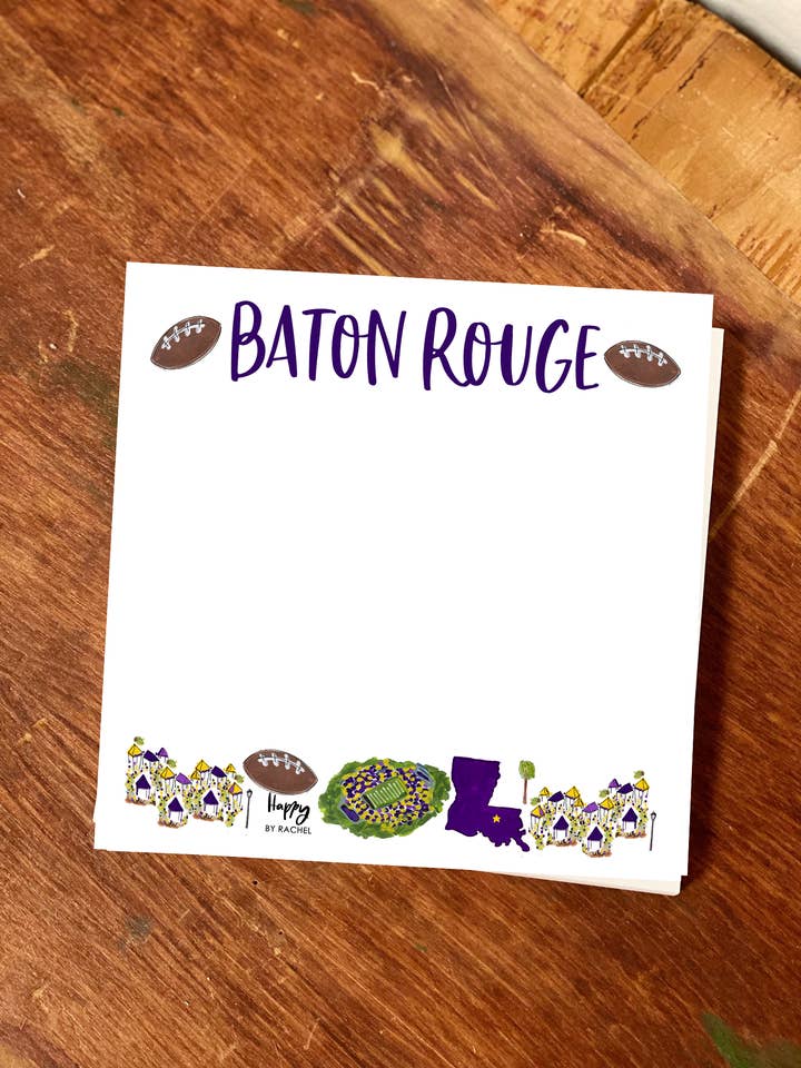 Baton Rouge, LA Notepad for wholesale by Happy By Rachel, LLC
