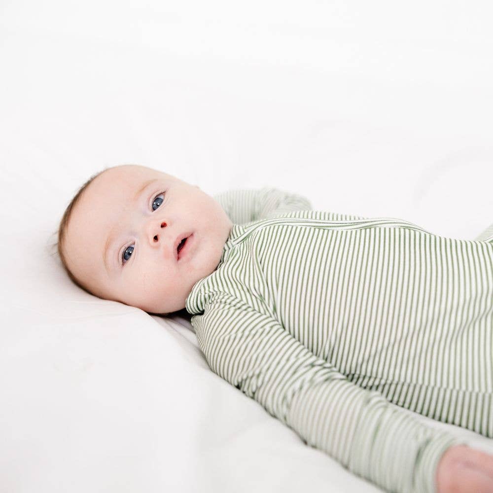 Motette - Wholesale Sleepsuit - Baby - Evergreen Stripe Bamboo Sleeper3