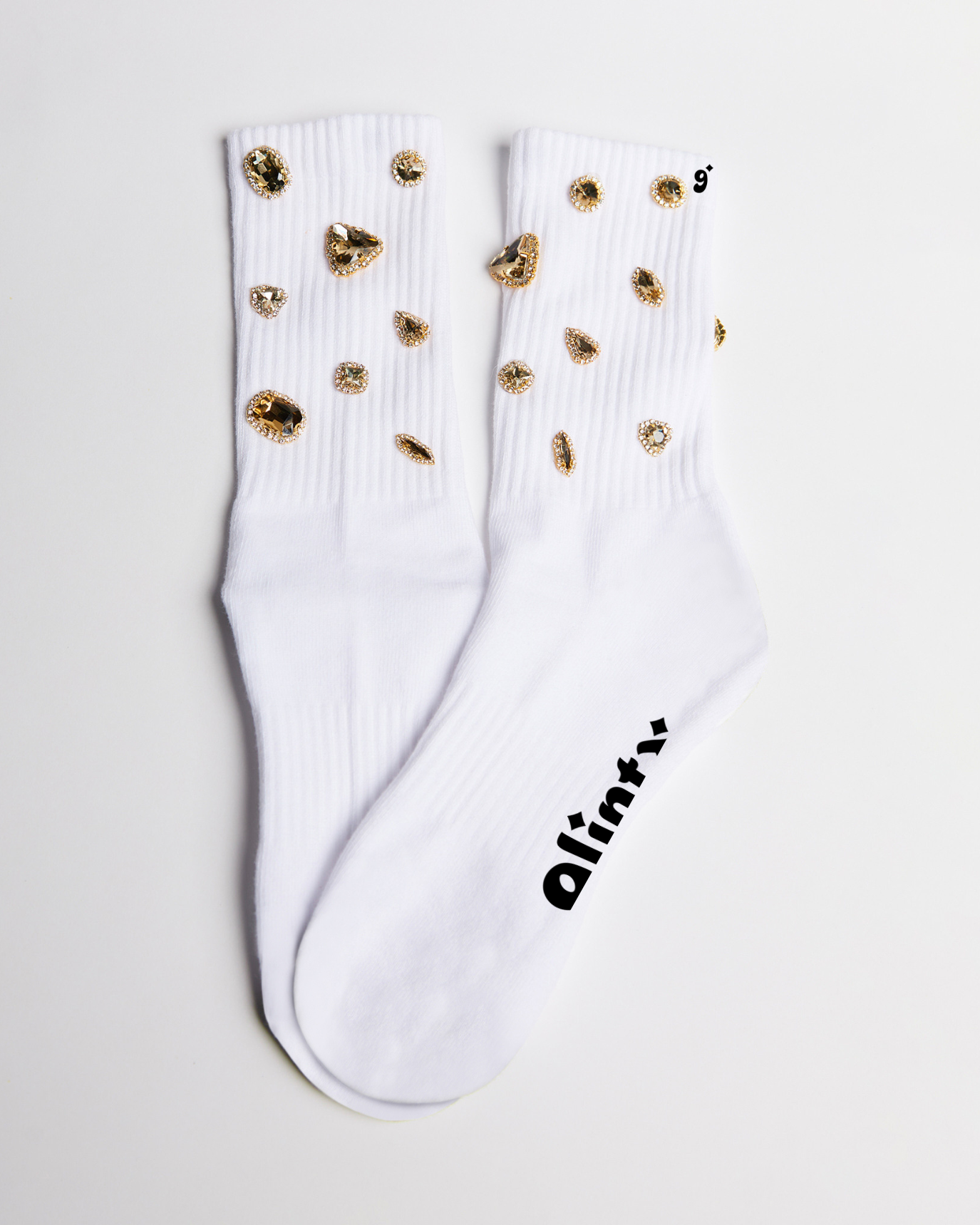 GLINTX BRAND - Wholesale Socks - Women's - Rebel Women's Socks with Champagne Crystal Rhinestones6