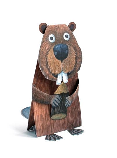 Gollnow Paper Creations - Wholesale Everyday Greeting Card - 3D animal card beaver1
