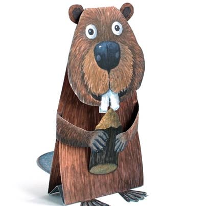 Gollnow Paper Creations - Wholesale Everyday Greeting Card - 3D animal card beaver1