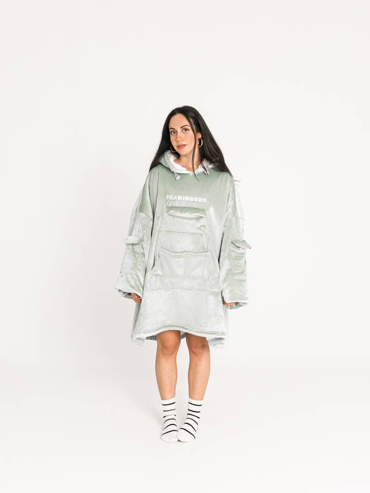 Flamingueo - Vendita all'ingrosso Tutina - Donna - Felpa/coperta unisex oversize colore verde