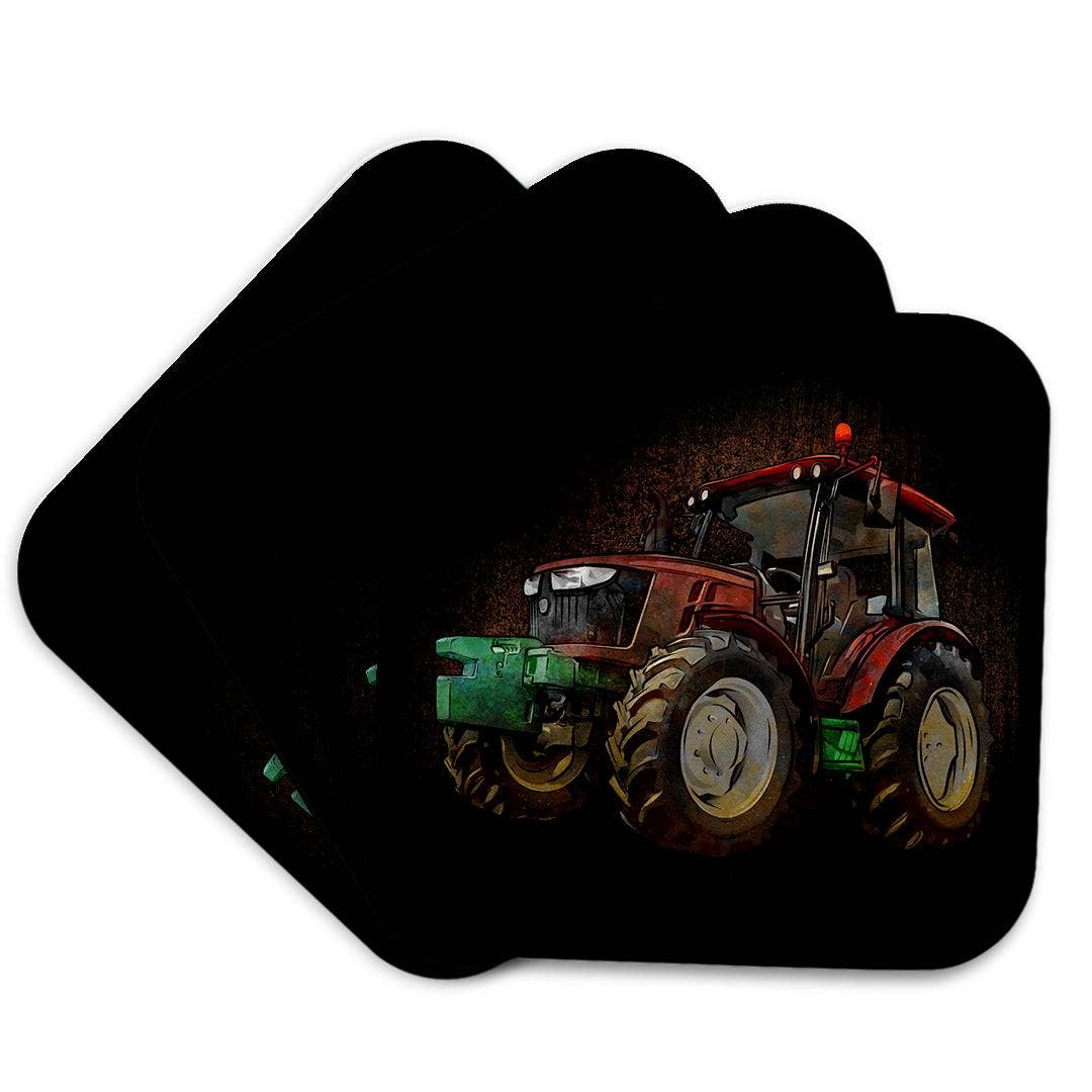 3dRose - Wholesale Coasters - 3dRose, Funny Illustration of a Tracktor for Farmer and Agriculture, Coaster7