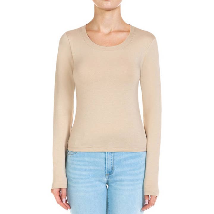 ROUND NECK LONG SLEEVE TOP for wholesale by UP CLOTHING