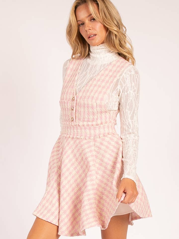 Heyson - Wholesale Dress - Women's - JOD1015 Plaid Button-Front Skater Dress