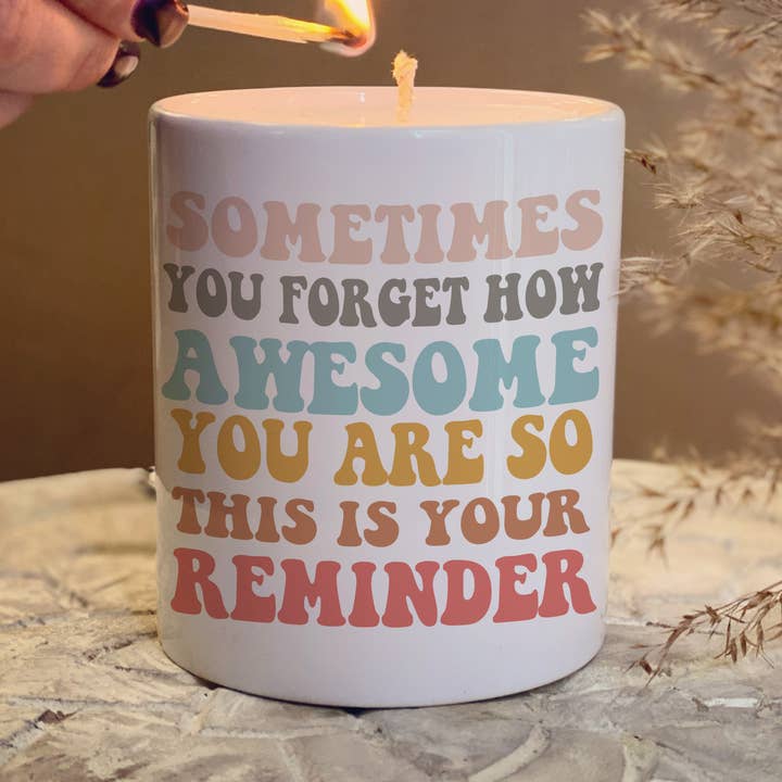 Serenity Candles - Mindful & positive -You're awesome- SCC06 for wholesale by Cheeky Chops Cards & Wanky Candles