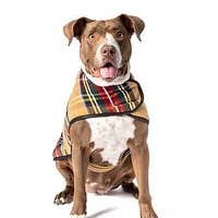 CHILLY DOG LLC - Wholesale Pet Coat - Dog - Tan Tartan Dog Blanket Coat3