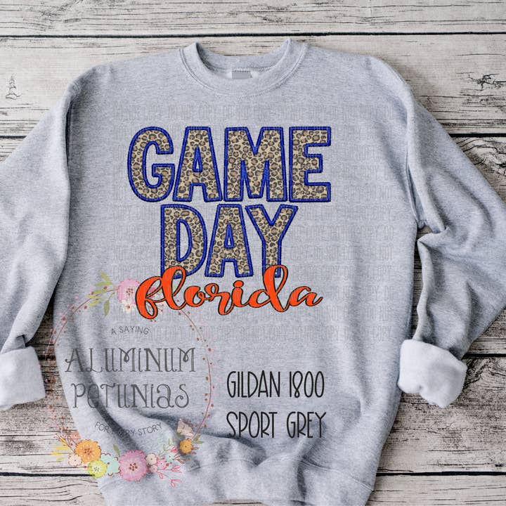 Aluminum Petunias - Wholesale Sweatshirt - Women's - Game Day Faux Embroidery Graphic Tee14