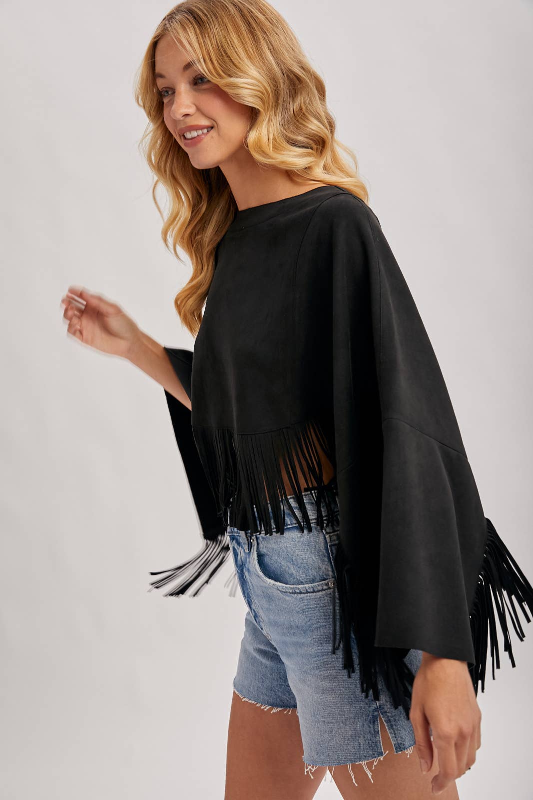 Bluivy - Wholesale Poncho - Women's - WESTERN BOHEMIAN SUEDE FRINGE CAPE7