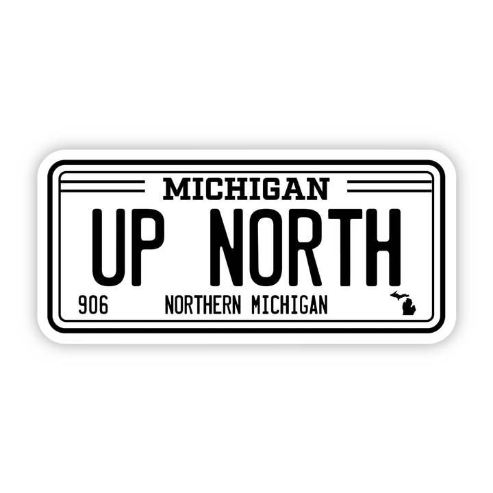 Big Moods - Wholesale Sticker - Up North Michigan 906 License Plate Sticker