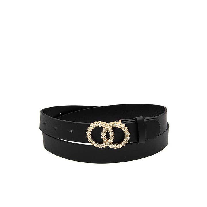 anbfashion - Wholesale Belt - Women's - RHINESTONE PAVE INFINITY BUCKLE FASHION BELT 55
