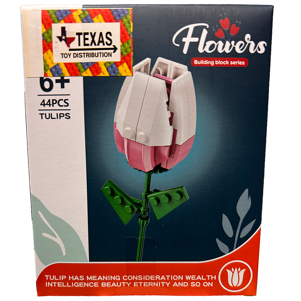 Texas Toy Distribution – wholesale Byggsats - Barn – Byggklossdisplay med blommor, 3 av varje sort4