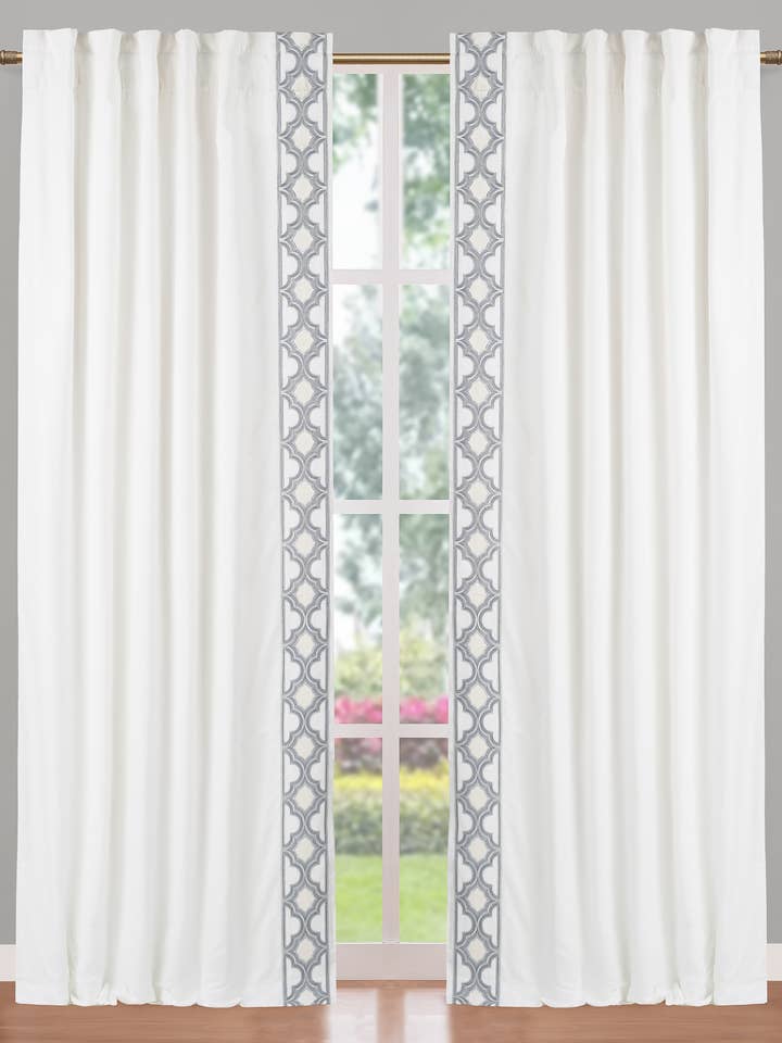 Rideau en mélange de lin et coton Medley blanc 96" pour la vente par Creative Threads, Inc.