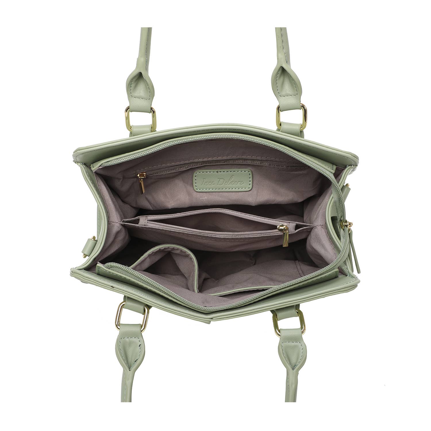 INES DELAURE – wholesale Väska med handtag – Dam – Handväska med dubbla material, perfekt för sommaren5