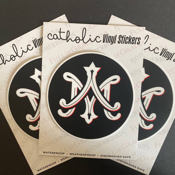 The Retro - a Full of Grace USA Company - Wholesale Sticker - Large Marian Auspice 4" Sticker Decal - NEW