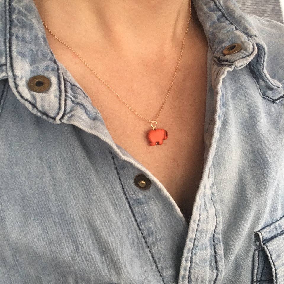 Erin McDermott Jewelry - Wholesale Pendant/Charm Necklace - Colorful Mini Lucky Elephant Necklaces2