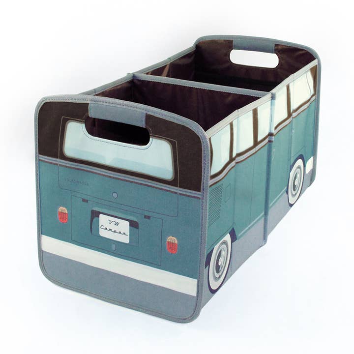 Inklapbare opbergdoos VW T1 Bus met 3D-design in petrol en bruin voor wholesale door VW Collection by BRISA