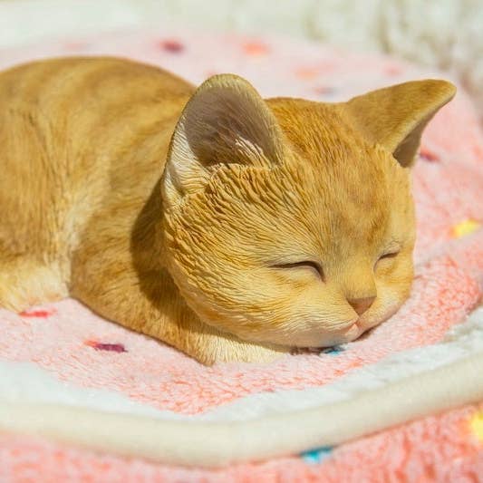 Hi-Line Gift Ltd. - Wholesale Decorative Figurine - Orange Tabby Kitten Sleeping Decorative Figurine0