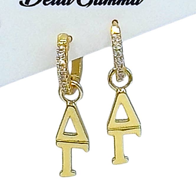 E208 - DG -Delta Gamma Greek Letter earrings for wholesale by Color Shout