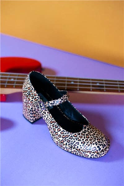 BROWN Sandy Jane Leopard Block Heel for wholesale on Faire2