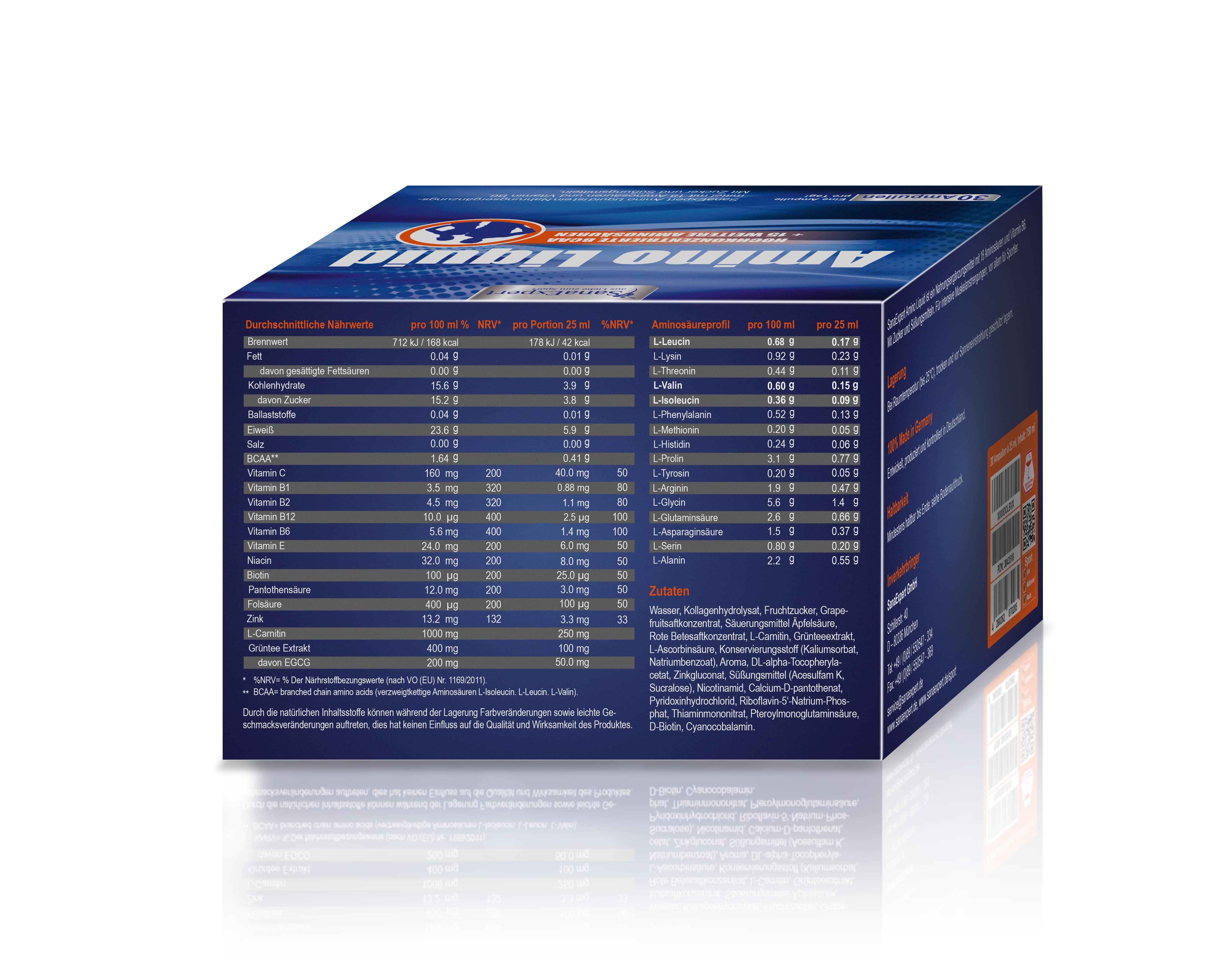 SanaExpert GmbH - Wholesale Oral Supplement/Vitamin - SanaExpert Amino Liquid, Trinkampullen, 25 ml, 30 Stück1