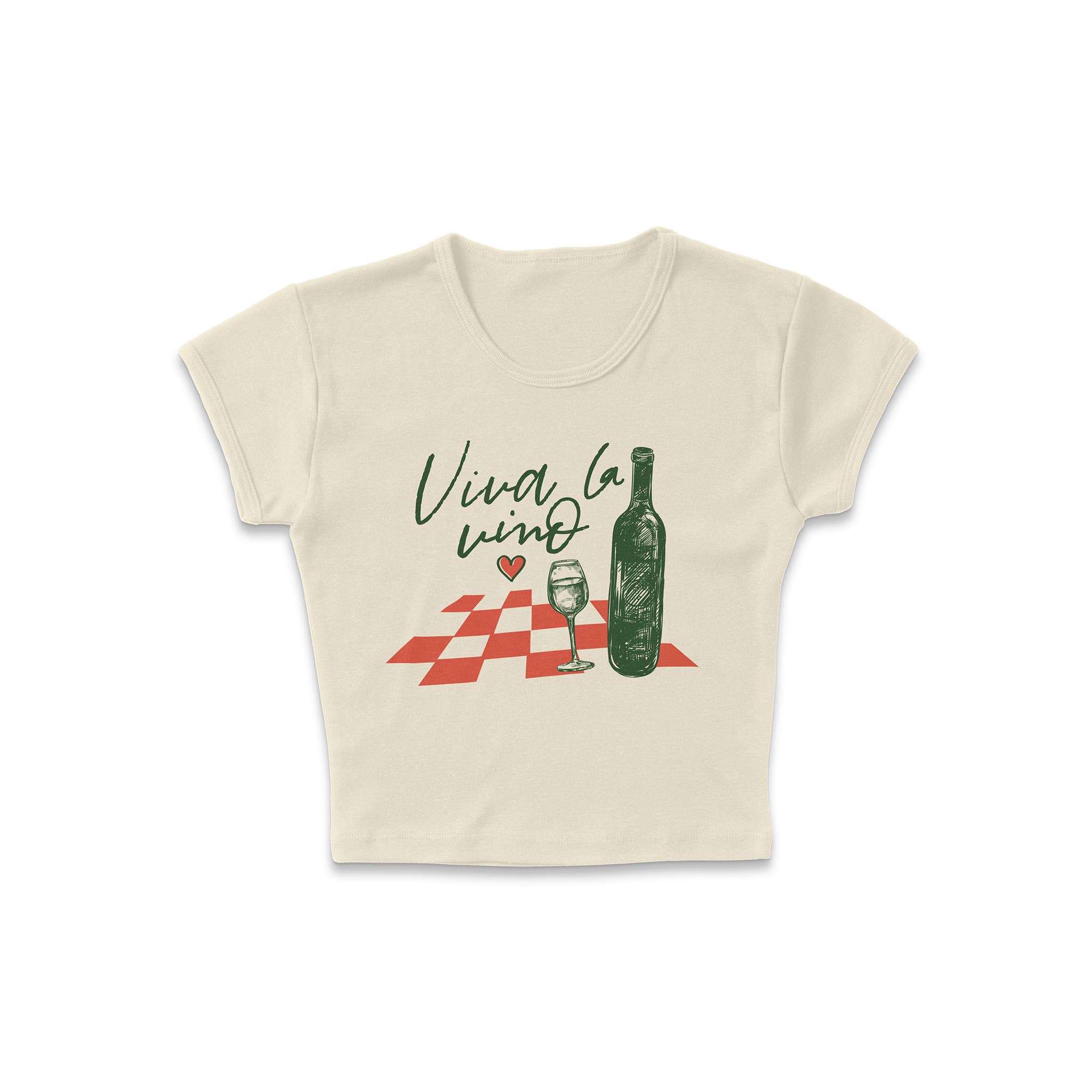 femfetti - Wholesale Screen Printed T-Shirt - Women's - Viva La Vino Micro Rib Baby Tee1