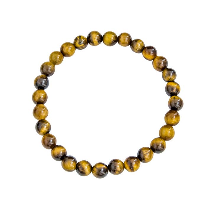 Tiger Eye Bracelet - 6mm Ball Stones for wholesale by France Mineraux